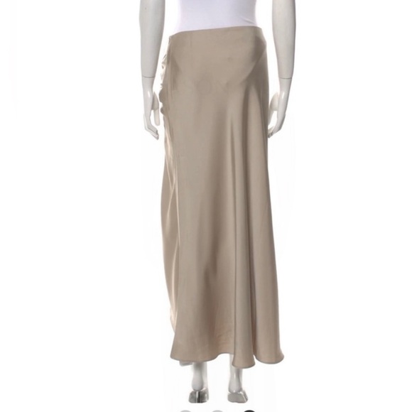 NWT Jason Wu Satin Ruched MIDI Skirt in Champagne Size Medium - Picture 3 of 10